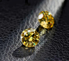 Natural Yellow Color 3 Ct Round Cut Loose Lab Grown CVD Diamond VVS1 Certified