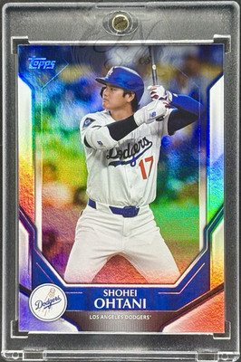 Shohei Ohtani RARE BLUE REFRACTOR TOPPS  CARD DODGERS MVP MINT