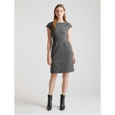 QUINCE Ultra-Stretch Ponte Cap Sleeve Dress Charcoal Gray Sz L NWT {3E24}