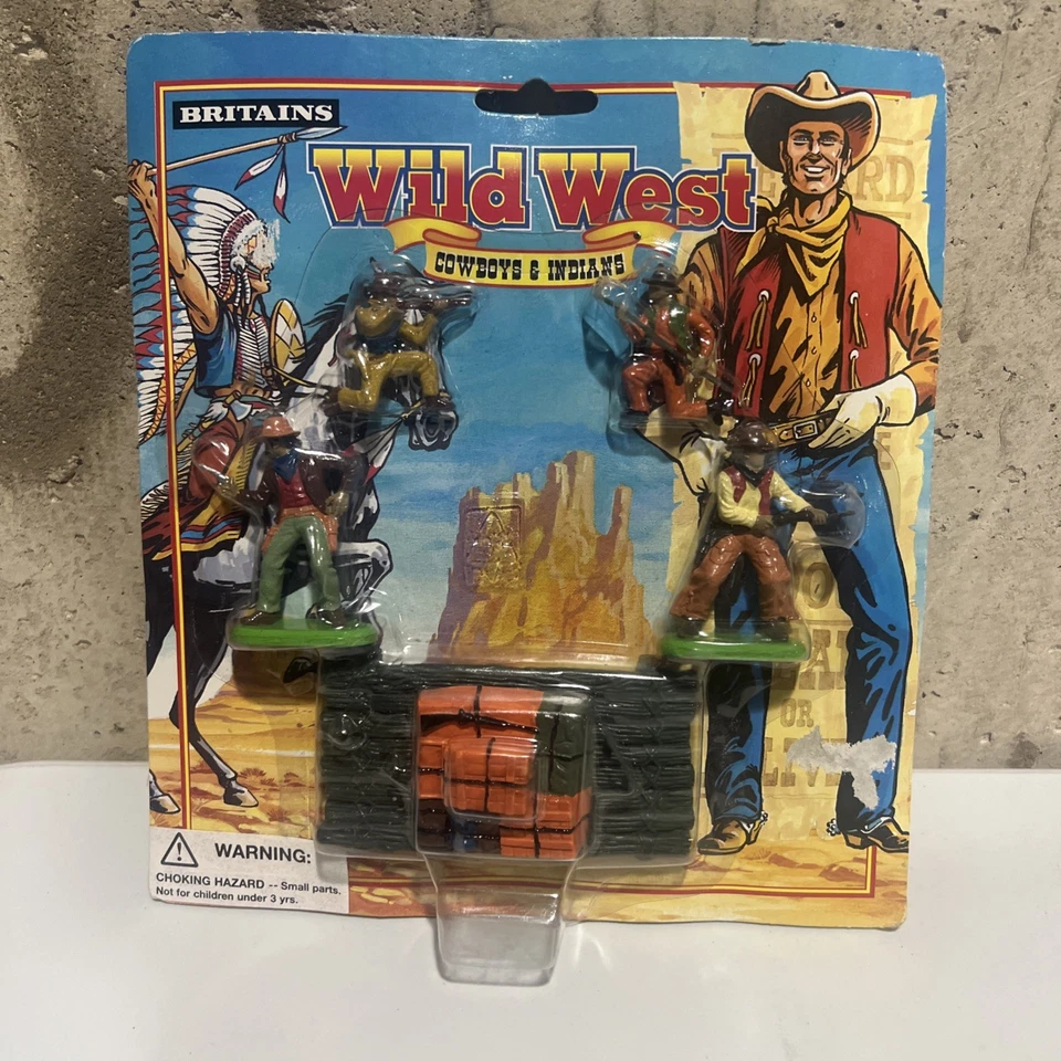20 世纪 90 年代英国狂野西部牛仔和印度人玩具套装 6 件套 — 第 2/4 张图片