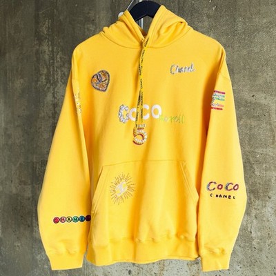 Chanel x Pharrell 2019 Coco Hand Beaded Lesage Yellow Hoodie | eBay