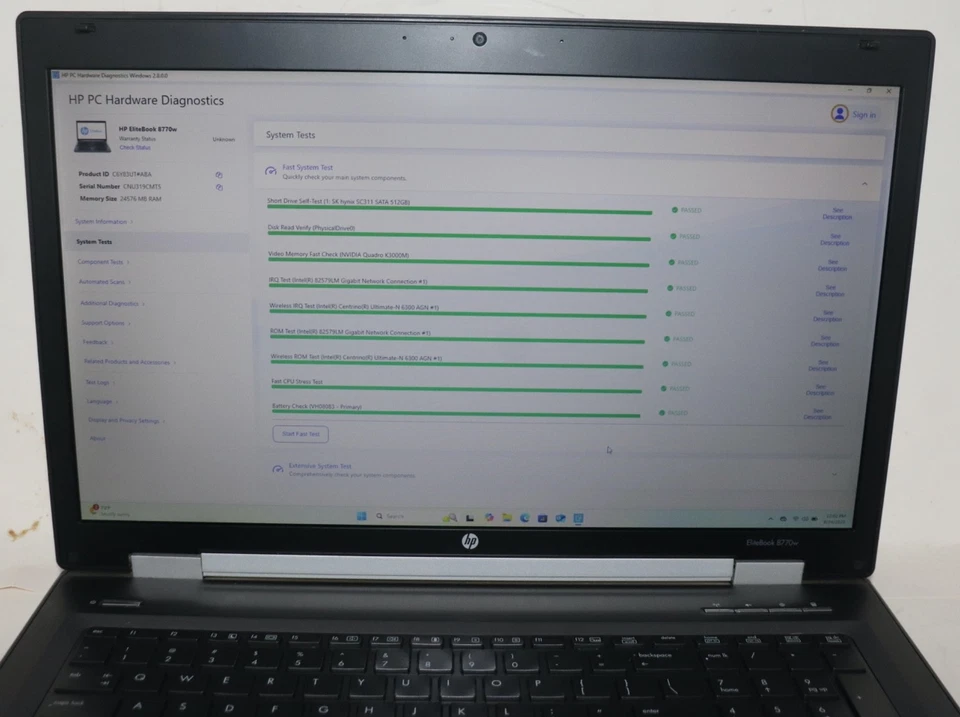 HP EliteBook 8770w|Intel Core i7@2.40 GHz|24GB RAM|512GB SSD|Win11Pro|Bluetooth - Image 4 of 4
