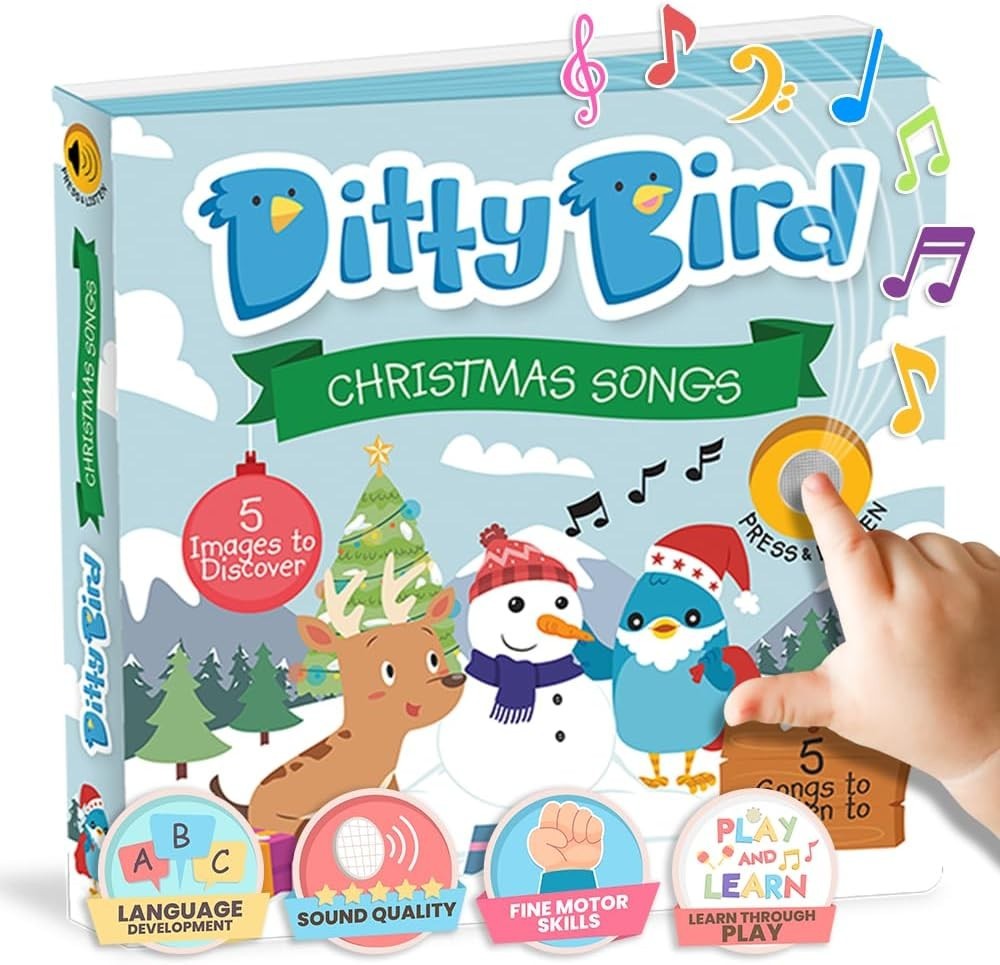 Ditty Bird Christmas Songs Interactive Sound Book - 5 Songs - Sealed