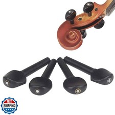 TUOREN 4Pcs Ebony Violin Tuning Pegs Set for 4/4 Size Violin Fidd