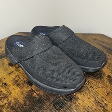 Orthofeet Iris 72023 Women Black Orthopedic Clog Mules Walking Shoes Size 9.5 W