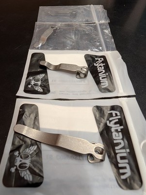 Flytanium deep carry clip spyderco/benchmade knives. clip only no screws