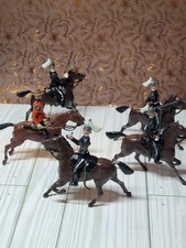 Vtg Lot 5 Britains Lead Toy Soldiers on Horse Articulating Arm Vintage