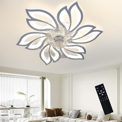 Ceiling Fan with Lighting and Remote Control Quiet LED Ceiling Light Dimmable Fa