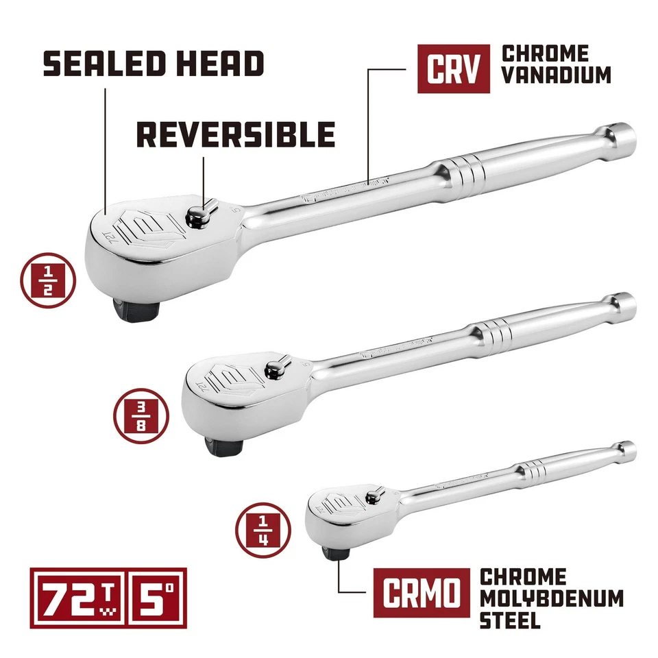 Powerbuilt 642453 152 Piece 1/4-inch, 3/8-inch, and 1/2-inch Drive Mechanics ... - Image 4 of 4