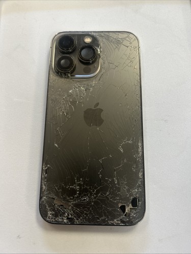 iPhone 13 Pro OEM Original Back Housing Frame W/ Parts Gray Cracked