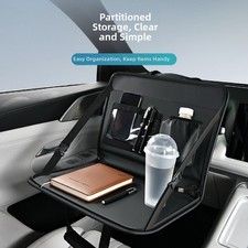 Auto Tisch Klappbar Lenkrad Ablage mit Leder Laptop Ständer Organizer