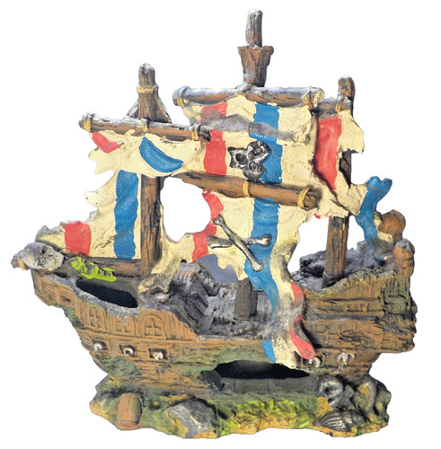 Sunken Pirate Ship Aquarium Decoration 9 x 9 x 3