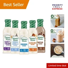 Zero Calorie Coffee Creamers Variety Pack - 5 Delicious Flavors, 12 oz Bottles