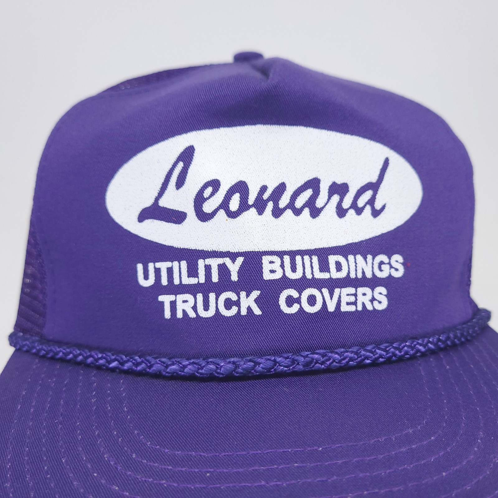 Leonard Hat Cap Utility Buildings Truck Covers Snapback Mesh Trucker Purple