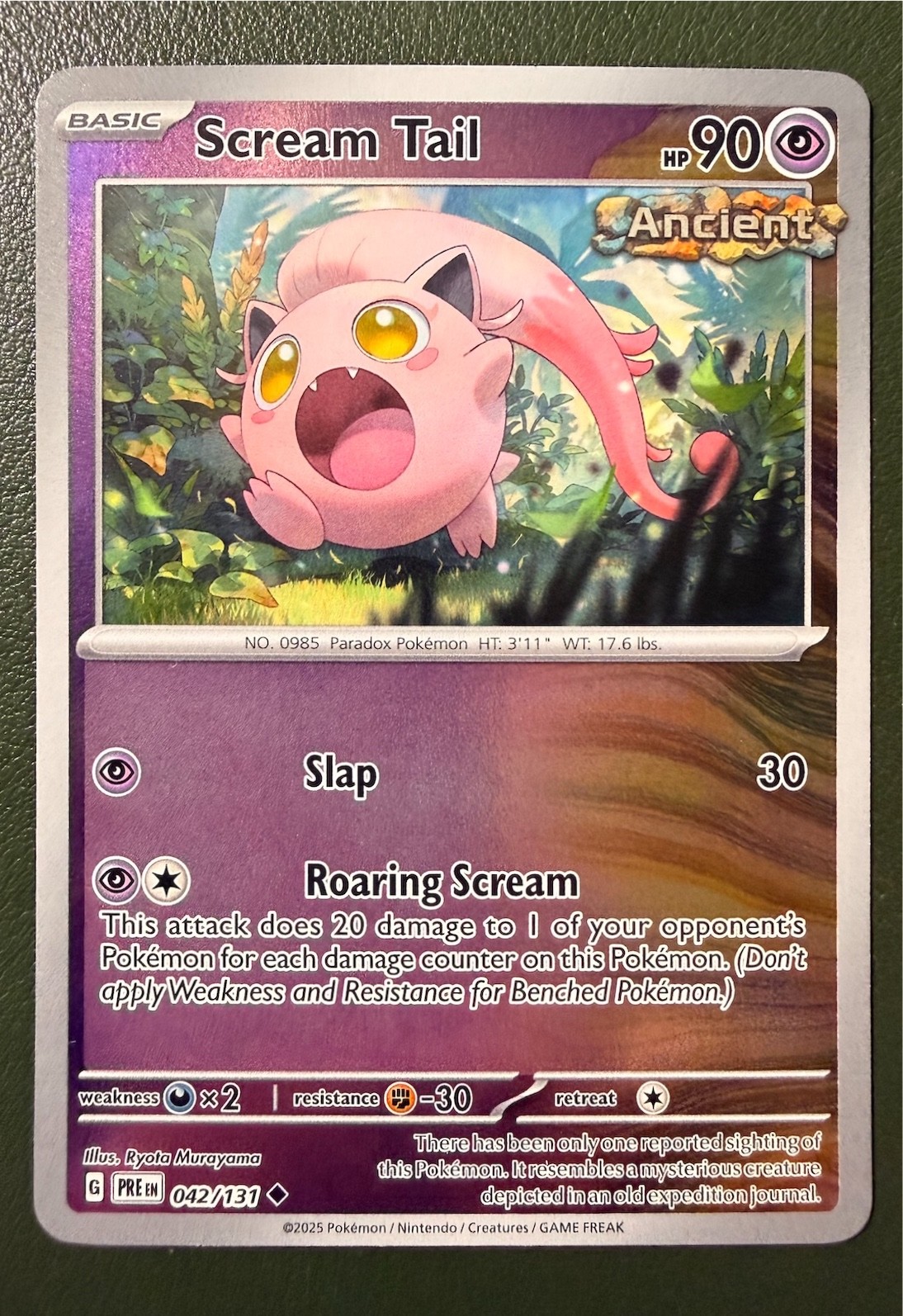 Pokemon TCG Scream Tail 42/131 Prismatic Evolutions SV8.5 Reverse Holo NM