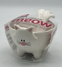 Joie Meow White Cat Stackable Kitchen Measuring Cups 3 Piece Set