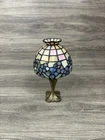 VINTAGE PARTYLITE STAINED GLASS TIFFANY STYLE TEA LIGHT CANDLE HOLDER LAMP 11"