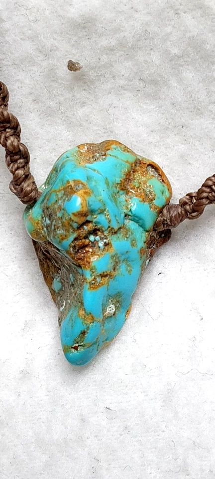 Turquesa genuina de Sonora México con collar ajustable. Foto 2 de 4