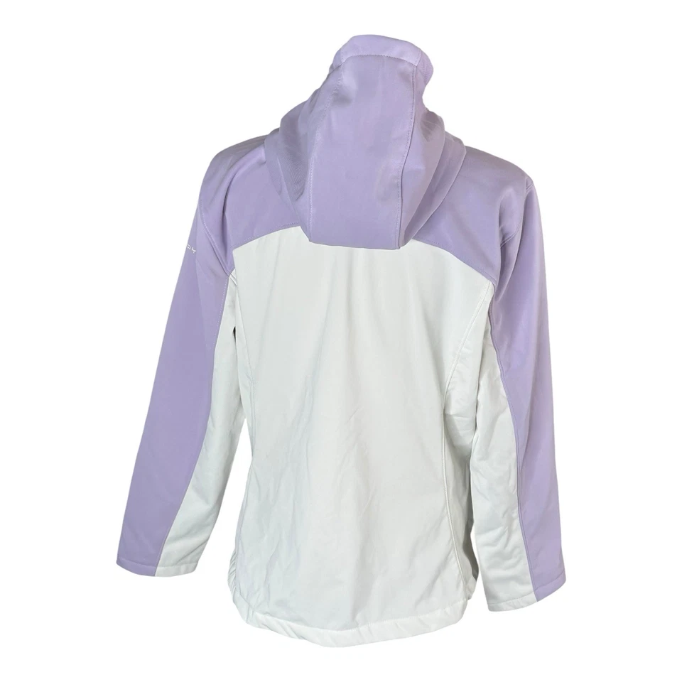 Jaqueta de chuva Spyder Big Girls XL lilás branca com capuz resistente à água - Imagem 4 de 4