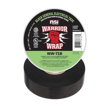 WarriorWrap General 3/4 in. x 60 ft. 7 mil Vinyl Electrical Tape, Black