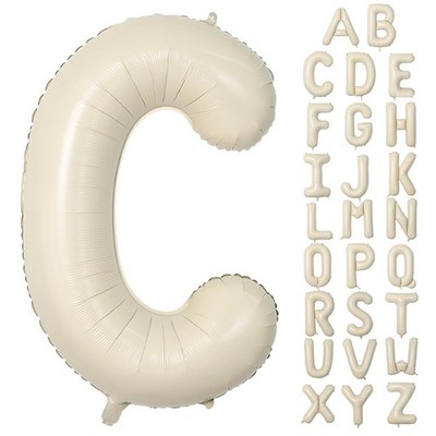 Cream C Letter Balloons,40 Inch Letter C Balloon Beige,Helium Custom Letter B...