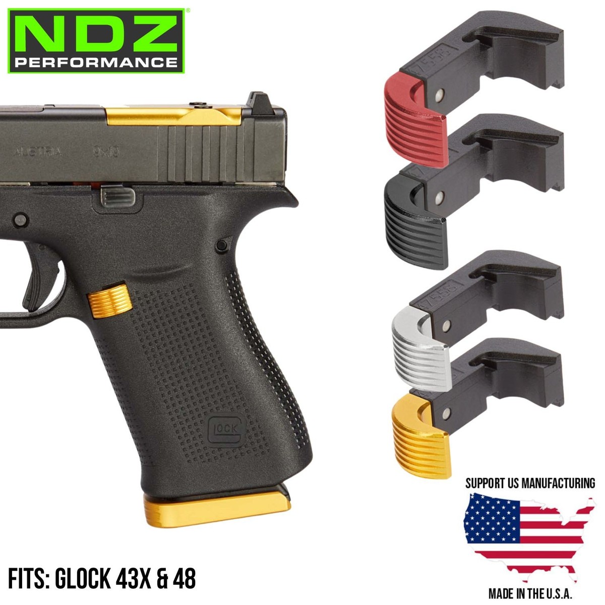 NDZ Glock 43X 48 G43X G48 Extended Hybrid Magazine Release OEM