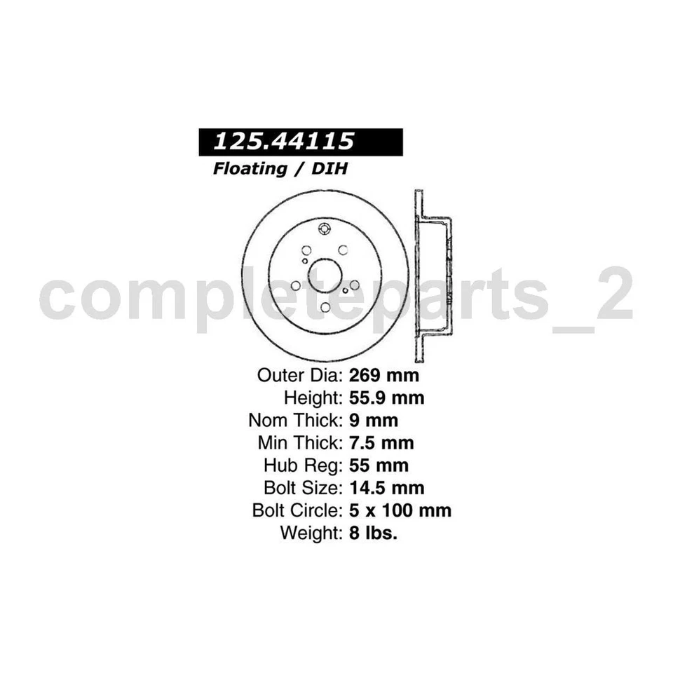 2 rotores de freno traseros para Toyota Celica 1,8 L Toyota Corolla 1,8 L_ Foto 2 de 3