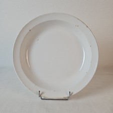 Plat Rond Creux Faïence Ancienne Blanche Creil Et Montereau 1884
