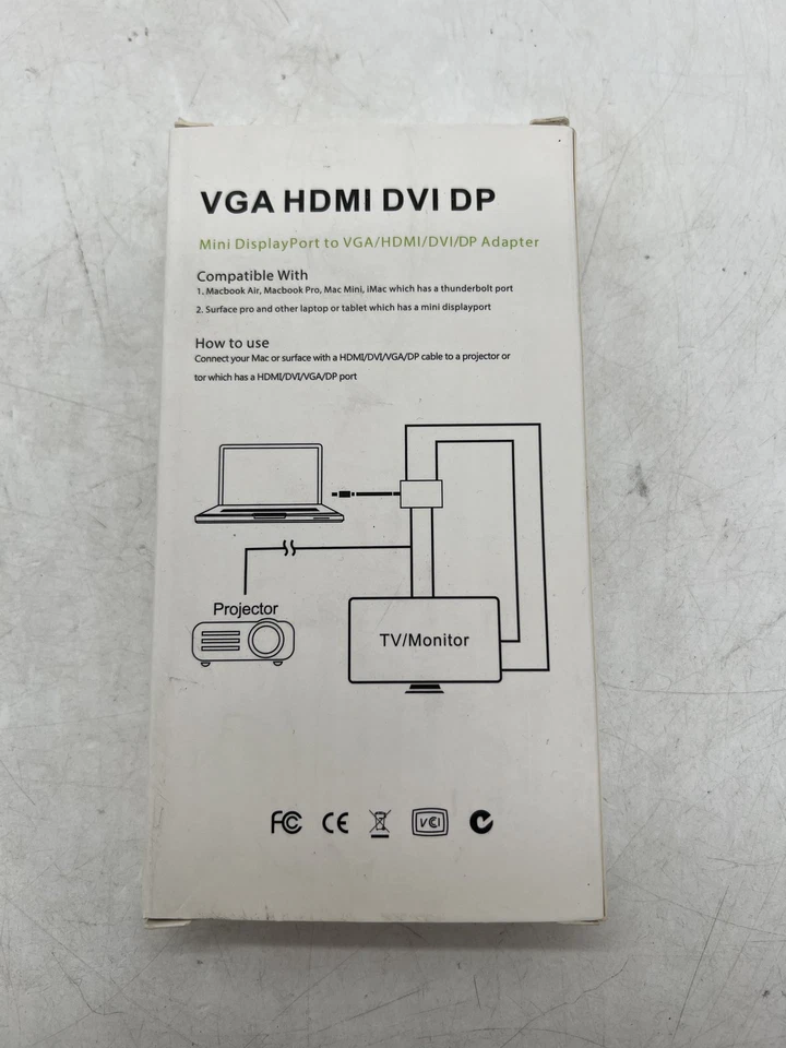 NEW Topoint Mini Display Port to VGA HDMI DVI DP 4 in 1 Adapter Free Shipping - Image 2 of 4