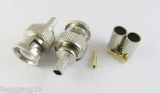 50x 3 Piece BNC Male Plug Crimp RG58 RG142 RG400 LMR195 RG223 Coaxial Connector