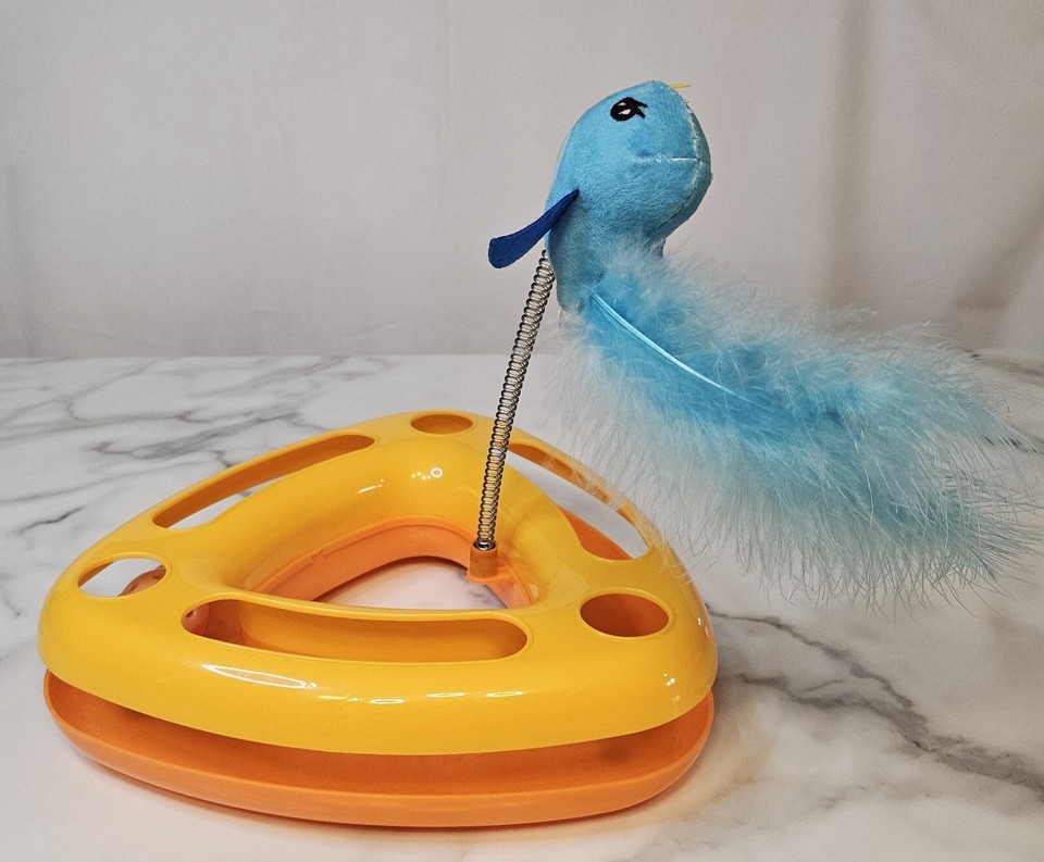 Whisker City Ball Track And Swatter Cat Toy Orange Yellow Blue eBay