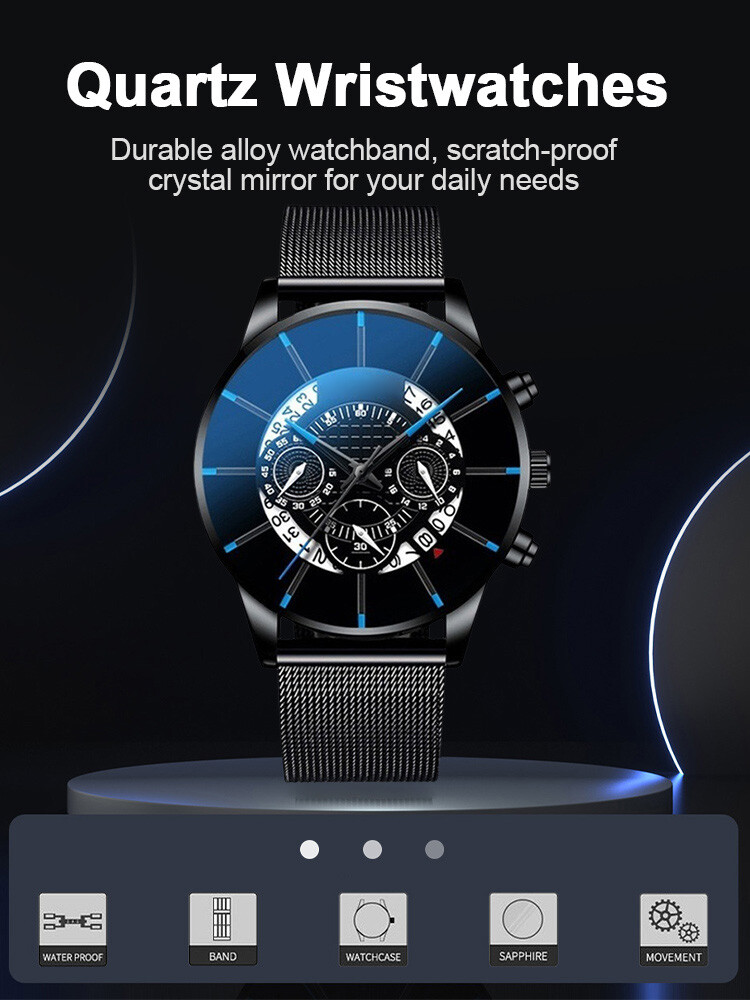 Mens Army Military Stainless Steel Wrist Watch Quartz Date Analog