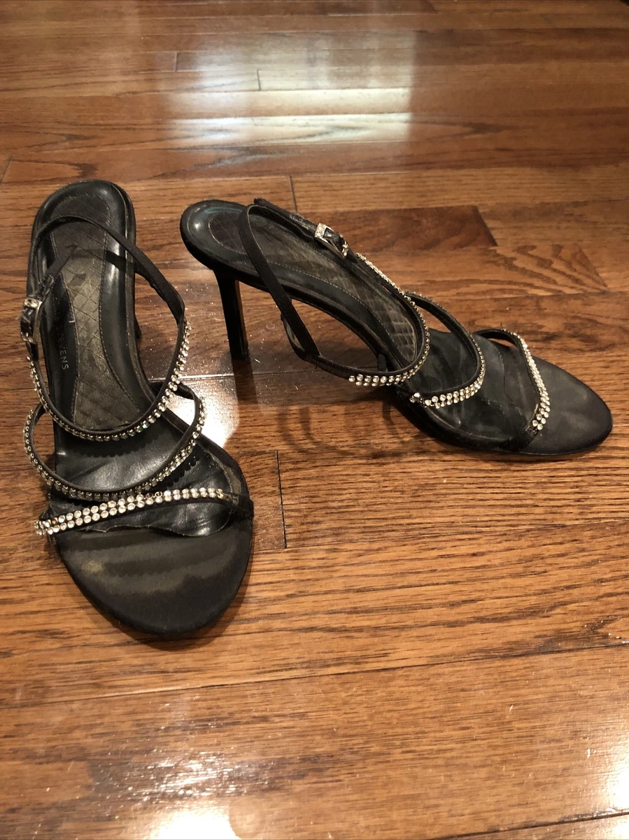 Valerie Stevens Black Diamond Rhinestone Accents High Heels Size 6 M SEXY