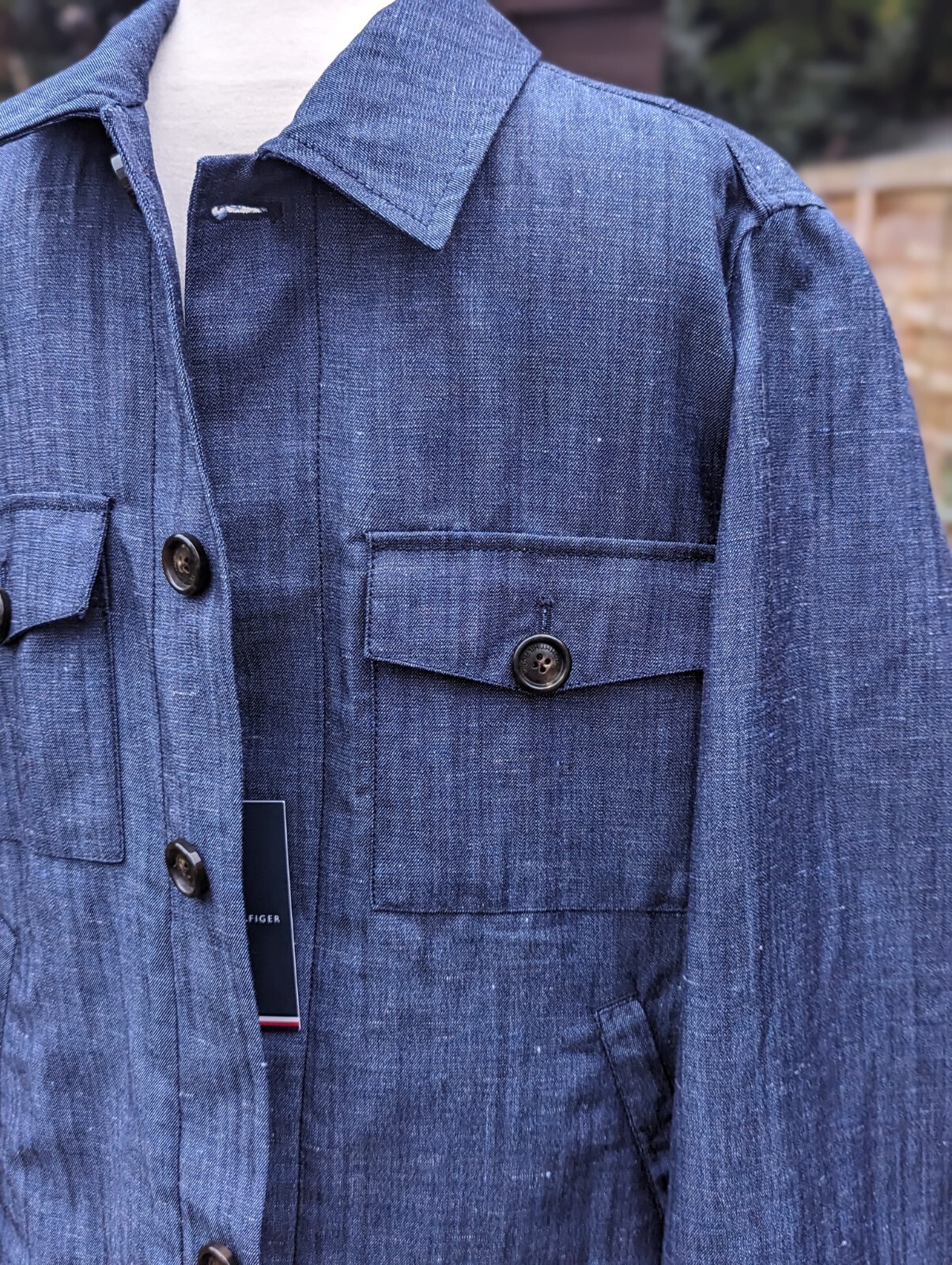 Men's Tommy Hilfiger Navy Shacket Wool Linen Shirt Jacket BNWT Large RRP £399.00