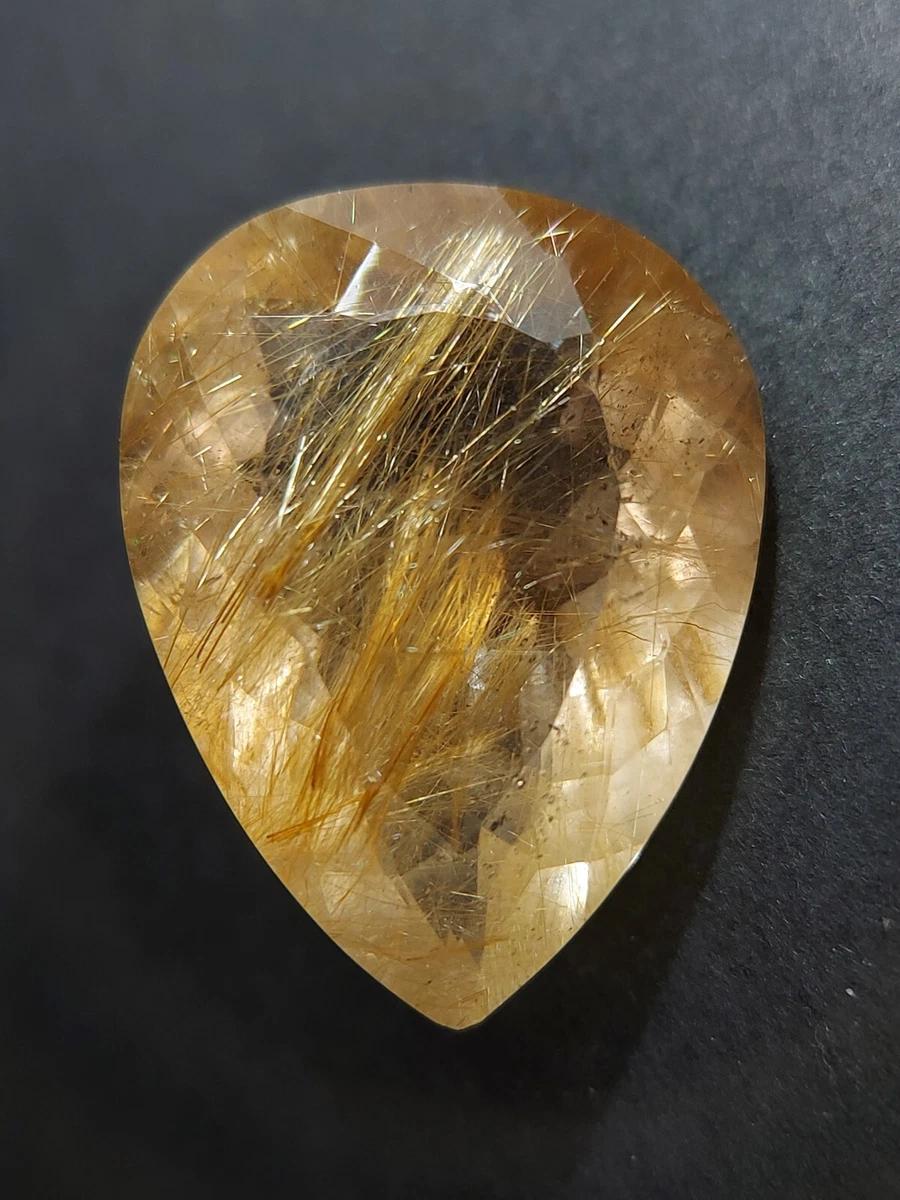 Golden rutilated Quartz gemstone faceted natural rutile quartz