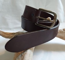 Mountain Khakis Jackson Hole Brown Leather XL Size 42 Belt Brass Buckle USA Made