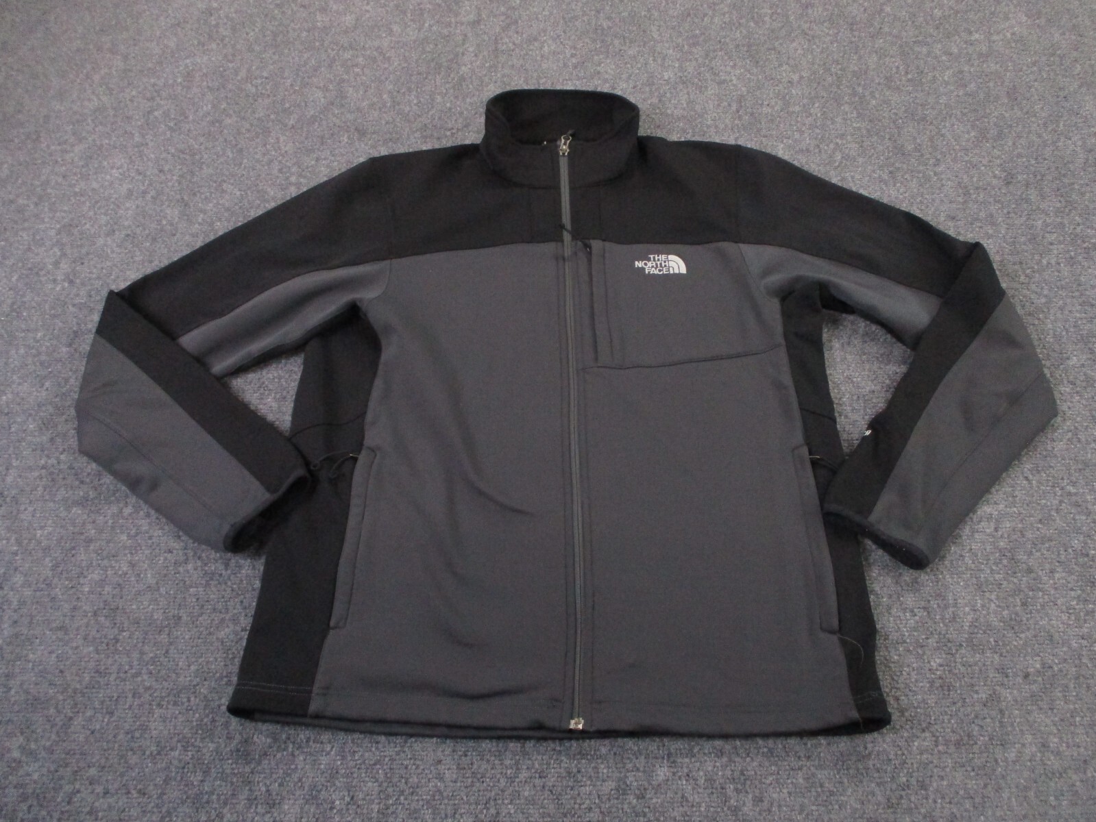 North Face Jacket Men L Gray Active TKA Stretch Outdoors Hiking Track Logo Gym