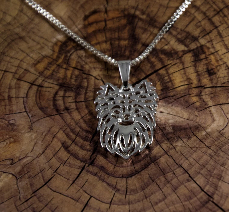 Halskette mit Hunde - Anhänger Langhaar Chihuahua. Silber. Hund Schmuck - Bild 3 von 4