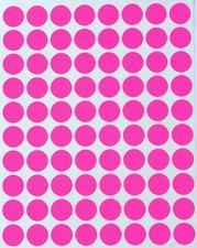Neon Pink Color Labels in Various Sizes 8MM-38MM " - 1 " 15 Sheets