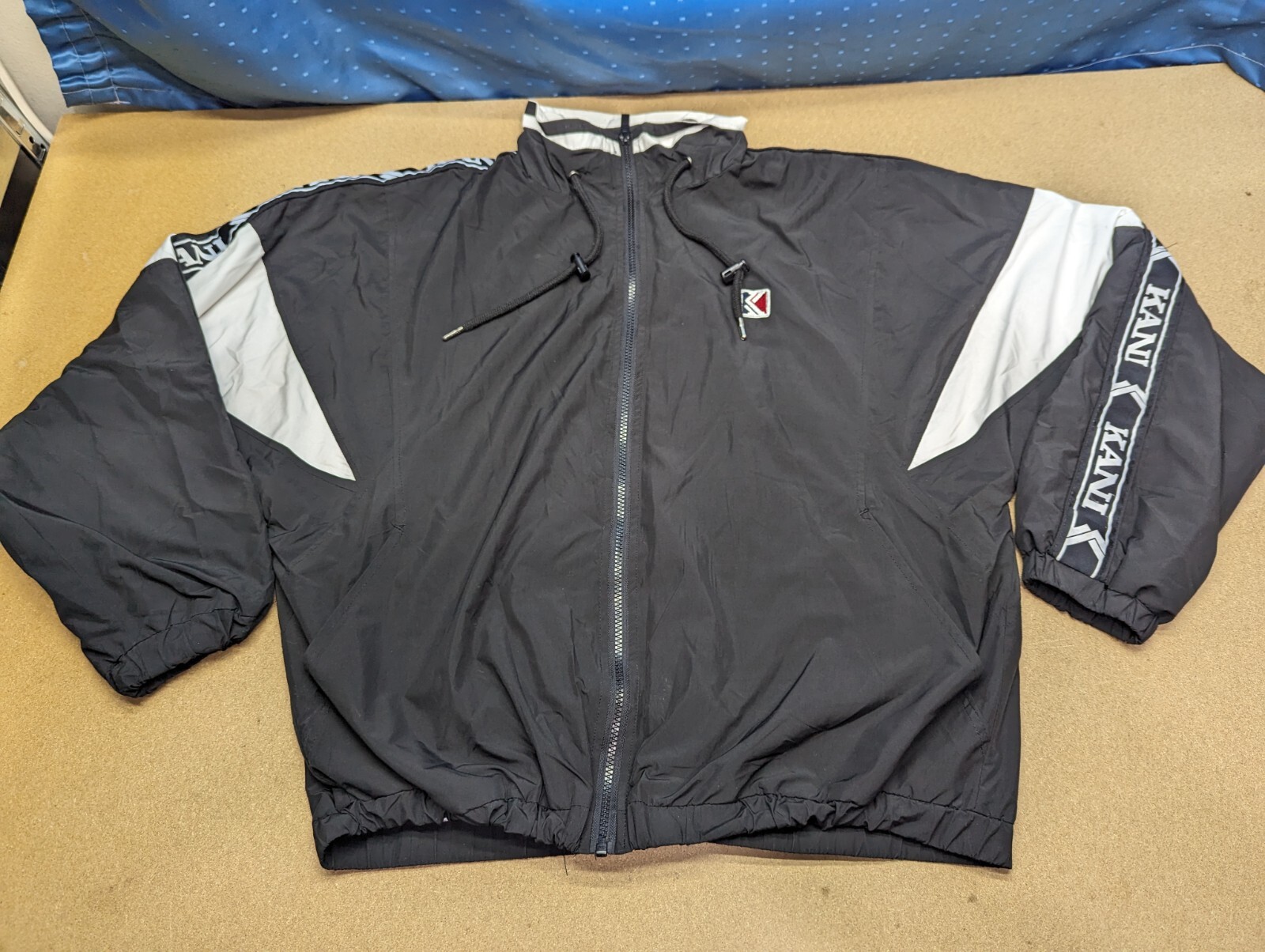 Karl Kani OG Tape Track Jacket Womens Large Full Zip Spellout Sports