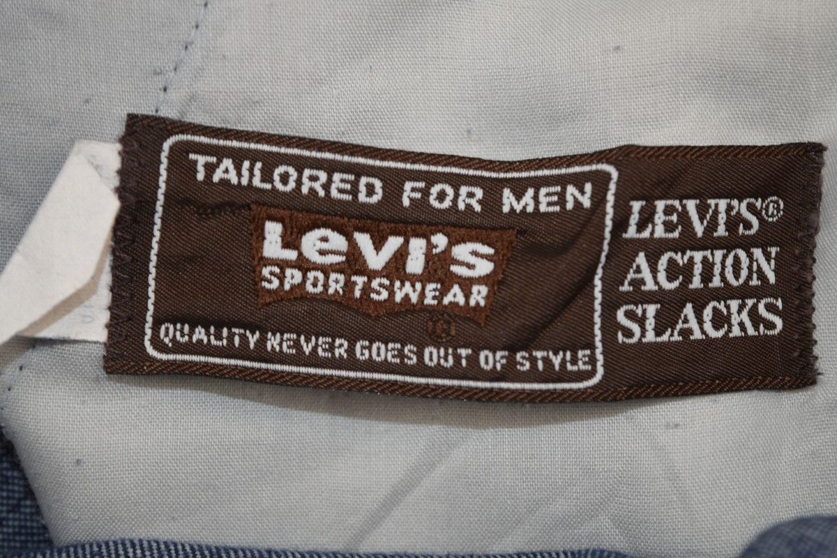 Levi's Jeans VTG Orange Tab Action Slacks 70s Blue Soft Thin Levi's Jeans VTG Orange Tab Action Slacks 70s Blue Soft Thin