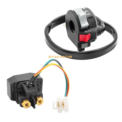 Start Stop Switch & Starter Solenoid Relay for Yamaha Grizzly 600 Kodiak 400 YFM - Foto 2 di 12
