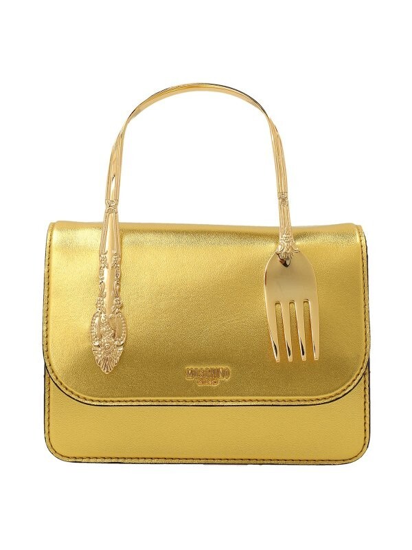 AW22 MOSCHINO Couture Jeremy Scott Gold Fork Cutlery Crossbody