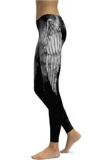 Leggings Angel´s Dust Ocultica Gothic Engelsflügel Nebel Wolken L XL XXL