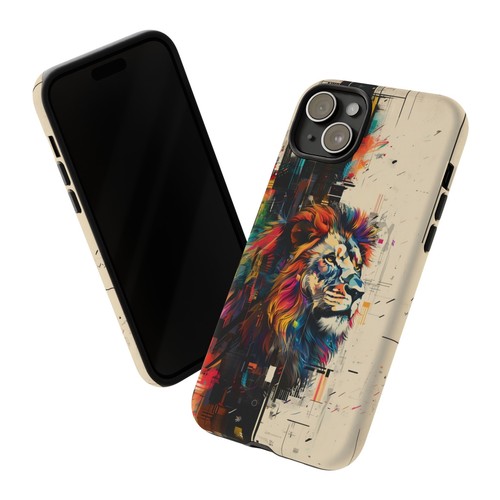 Phone Case for iPhone, Pixel, Galaxy - Lion Retro Abstract Colorful Cover - Picture 18 of 191