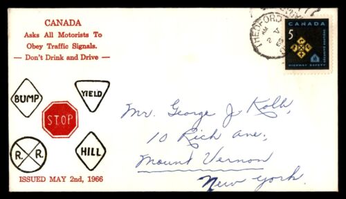 Mayfairstamps Canada FDC 1966 Traffic Signs First Day Cover aaj_53011 - Imagen 1 de 2