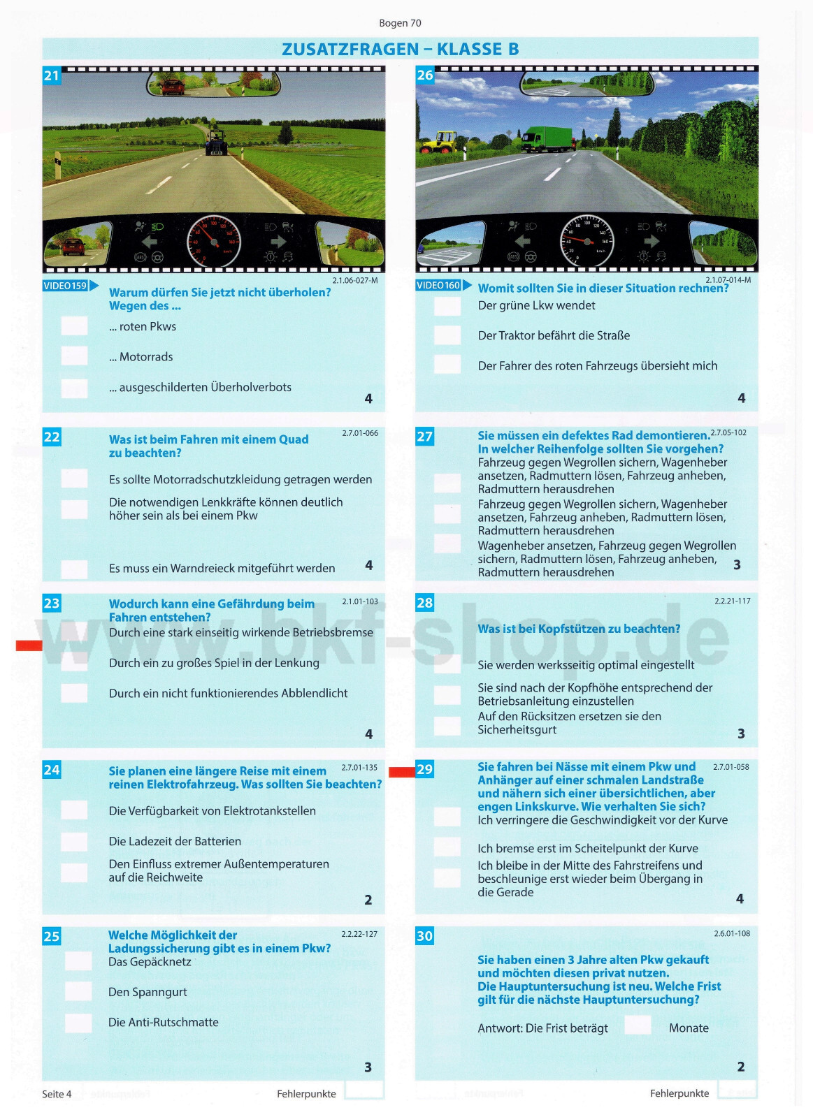 Führerschein Klasse B Alle Fragen Und Antworten Pdf 2024 Fahrschule Fragebogen Klasse B Übungsbogen Führerschein Auto PKW + DVD