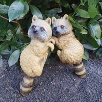 Gartenfigur 2Er Set WaschbäRen Zum HäNgen 37 Cm