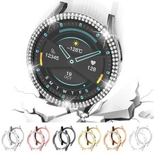 Fr Samsung Galaxy Watch 7 6 5 Classic 40/44mm Diamond Rugged PC Frame Bling Case