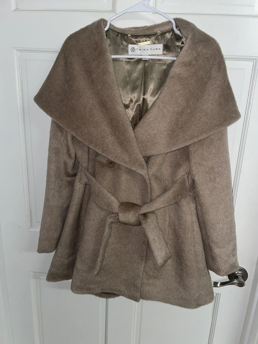 Trina turk top wrap coat